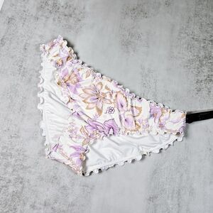 Victoria's Secret VS Swim Ruched Cheeky Bikini Bottom Size L, Violet Floral